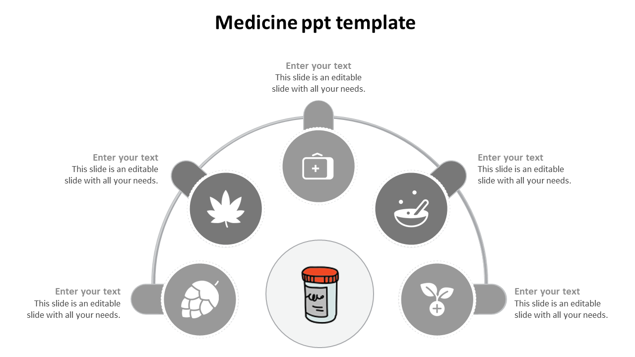 Free - Powerful Grey Medicine PPT Template For Presentation